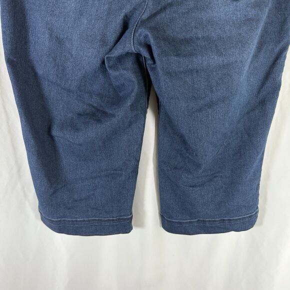 Democracy Ab Solution Jeans Women's 12 Dark Wash Blue Denim Cropped Button Zip - Picture 8 of 9